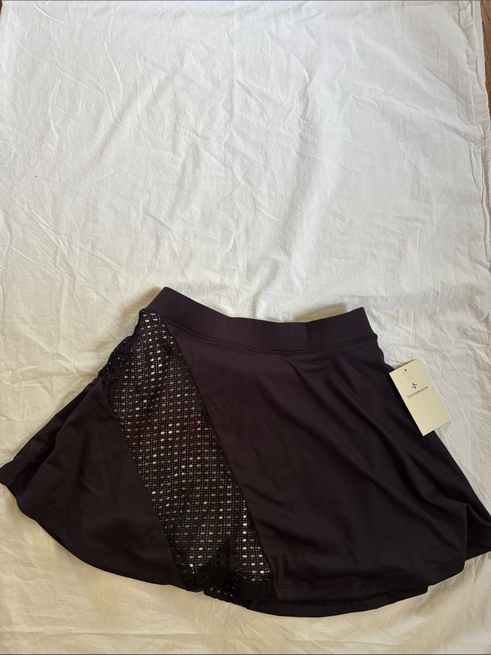Tuckernuck Black Circle Skater Skirt with Mesh Inset